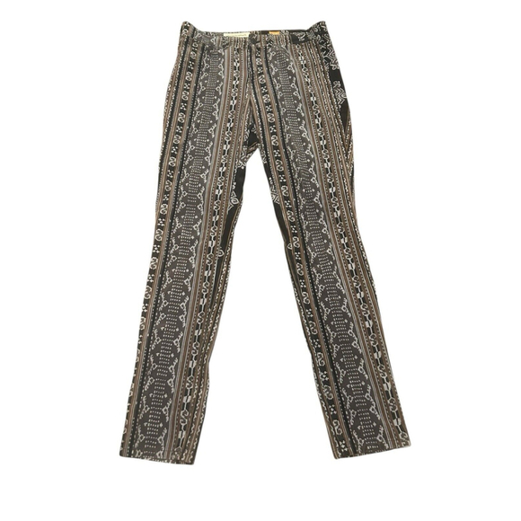 Pilcro & The Letterpress Pants Women’s 28 Multi Serif Printed Corduroy Brown - Picture 1 of 9